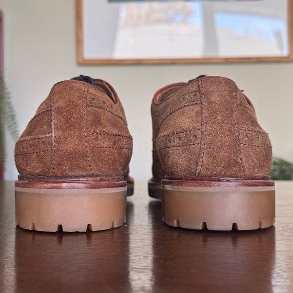 Gordon Rush Suede Leather Oxford Wing Tip Casual Dress Shoes Cognac Brown | Sz 9 main image 5